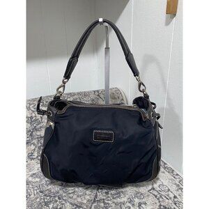 Burberry Blue Label Nylon and Leather Shoulder Bag in Black and Check Pattern